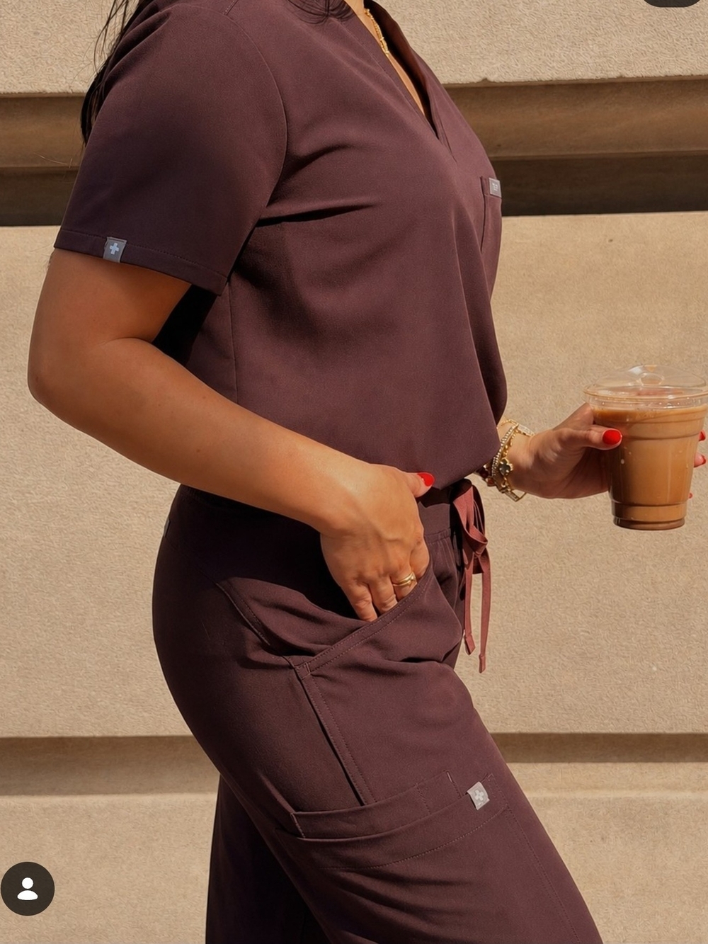 FIGS Espresso Isabel High Rise Wideleg Scrubs